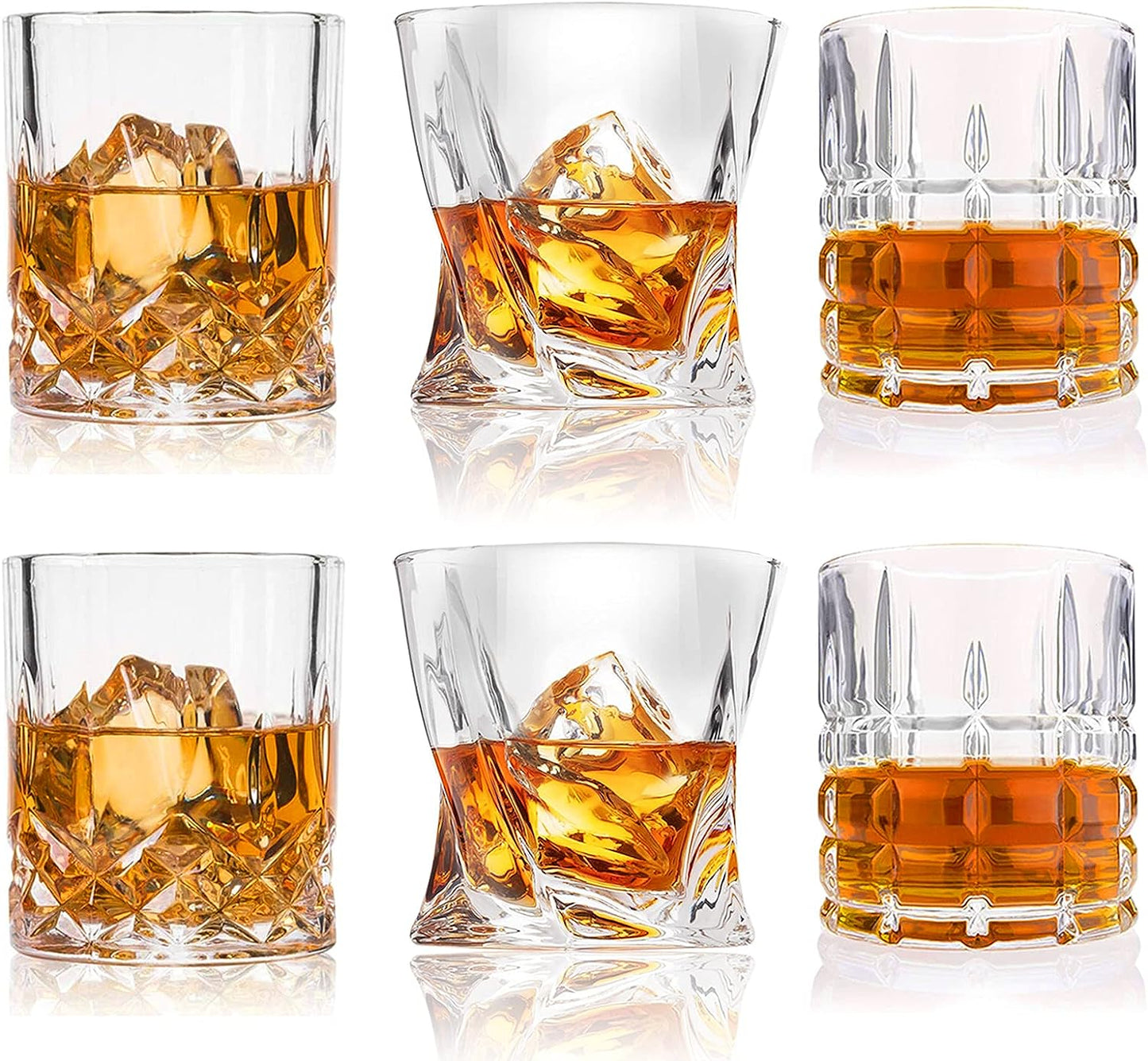Old Fashioned Whiskey Glasses - Set of 6